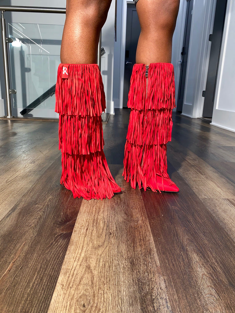 Reverse Cowgirl Fringe Boots - SHOP SO REAL 