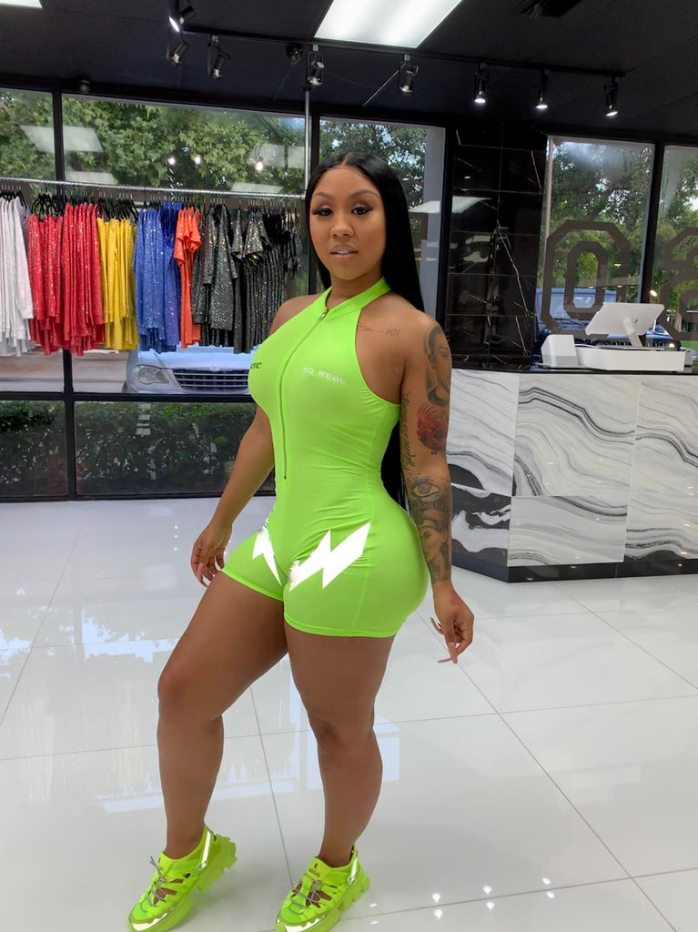 ThunderBolt ⚡️Jumpsuit - Neon Green - SHOP SO REAL 